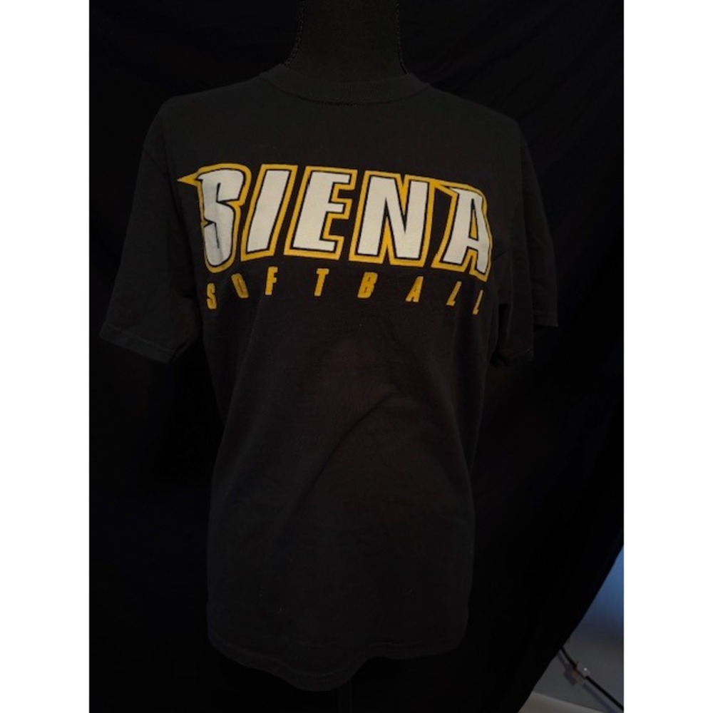 Port & Company Siena College Softball Graphic T-Shirt Black Small Womens Mens